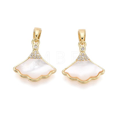 Natural White Shell Pendants KK-N287-25G-1