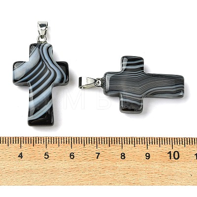 Natural Banded Agate Pendants GG-K002-11G-1