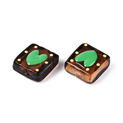 Handmade Spray Painted Lampwork Beads LAMP-N035-02B-1