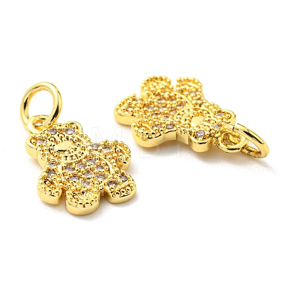 Rack Plating Brass Micro Pave Cubic Zirconia Charms KK-D036-24G-1