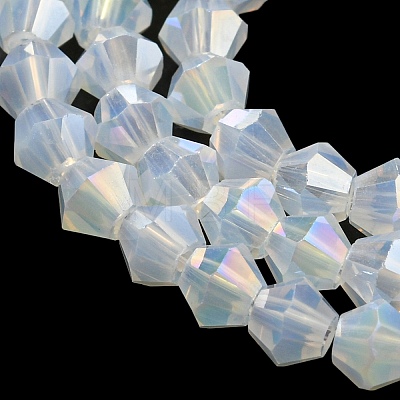 Imitation Jade Electroplate Glass Beads Strands GLAA-F029-J4mm-A05-1