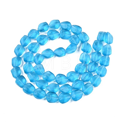 Frosted Glass Beads Strands GLAA-T023-30G-1