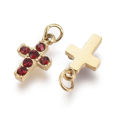 316 Surgical Stainless Steel Tiny Cross Charms X-STAS-F256-023C-G-1