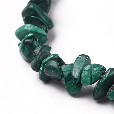 Natural Malachite Chip Beads Stretch Bracelets BJEW-JB05765-04-1