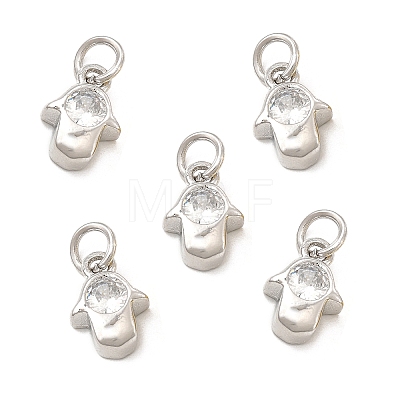 Brass Micro Pave Cubic Zirconia Charms KK-E068-VB233-1