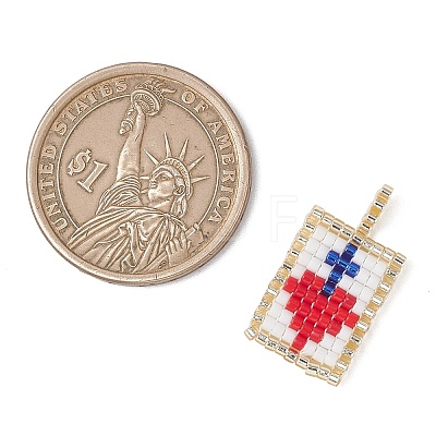 Glass Seed Beaded Pendants PALLOY-MZ01228-01-1