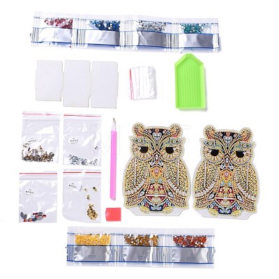 5D DIY Owl Pattern Animal Diamond Painting Pencil Cup Holder Ornaments Kits DIY-C020-03-1