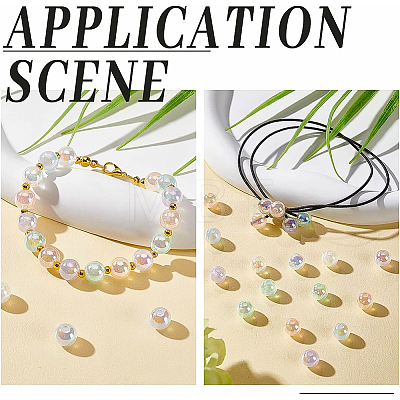 BENECREAT 20Pcs 5 Colors ABS Plastic Imitation Pearl Beads KY-BC0001-29-1