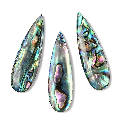 Natural Paua Shell Pendants SSHEL-I026-08A-1