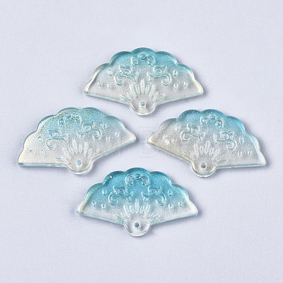 Transparent Spray Painted Glass Pendants GLAA-R212-01-A03-1