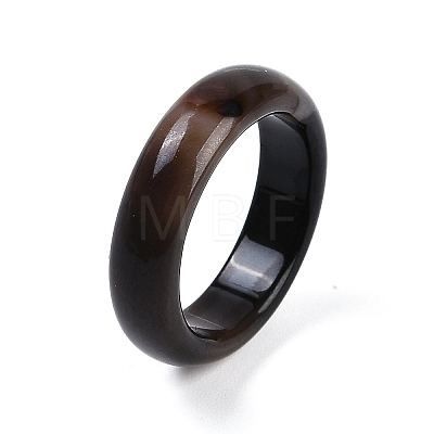 Dyed & Heated Natural Striped Agate/Banded Agate Finger Rings for Women RJEW-Z075-02Y-1