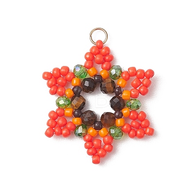 Glass Seed Beaded Pendants PALLOY-MZ01241-05-1