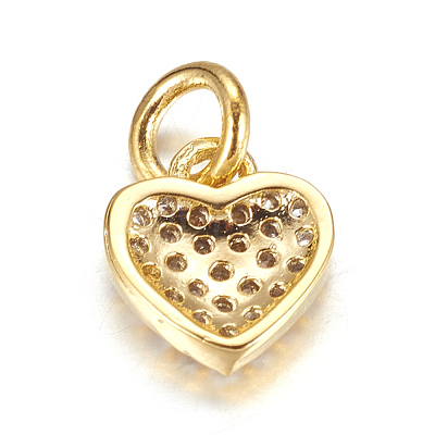 Brass Micro Pave Cubic Zirconia Charms X-ZIRC-P060-41G-1