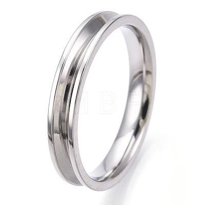 201 Stainless Steel Grooved Finger Ring Settings STAS-WH0039-11F-P-1