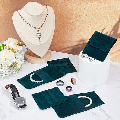 Velvet Jewelry Flap Pouches X-ABAG-WH0038-43D-1
