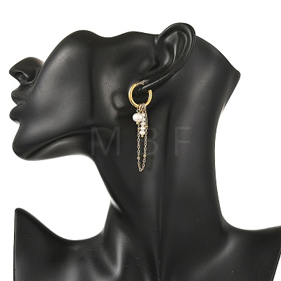 Natural Cultured Freshwater Pearl Hoop Earrings EJEW-JE07491-1
