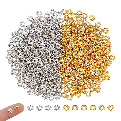 600Pcs 2 Colors Alloy Spacer Beads FIND-UN0010-57-1