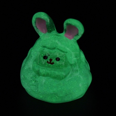 Luminous Resin Cute Little Rabbit Ornaments RESI-I054-01B-1