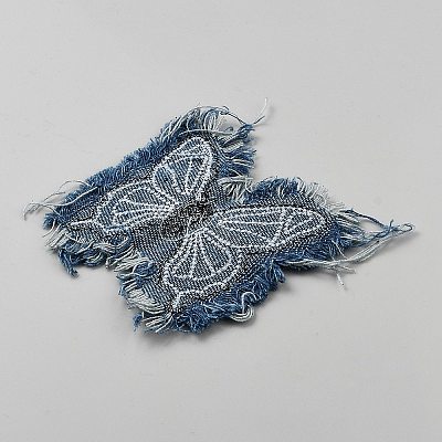 Polyester Denim Butterfly Patches FB-FZC8B93-01-1