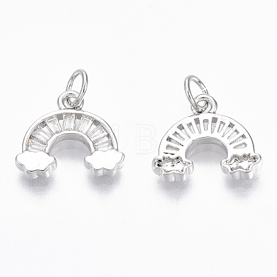 Brass Micro Pave Cubic Zirconia Charms ZIRC-R109-013P-NF-1