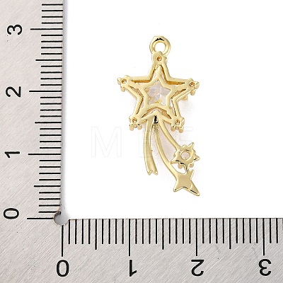 Brass Micro Pave Cubic Zirconia Pandents KK-U042-10G-1