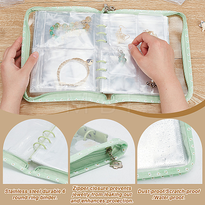 PVC Loose Leaf Jewelry Storage Bag ODIS-WH0038-90A-1