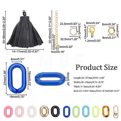   DIY Curb Chain Bracelet Keychain Making Kit DIY-PH0009-41-1