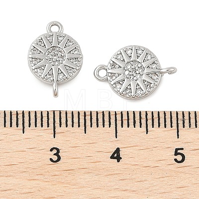 Brass Micro Pave Cubic Zirconia Connector Charms KK-U056-05P-1