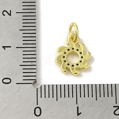 Brass Micro Pave Cubic Zirconia Charms KK-M283-23F-01-1