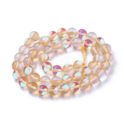 Synthetic Moonstone Beads Strands G-F143-6mm-15-1