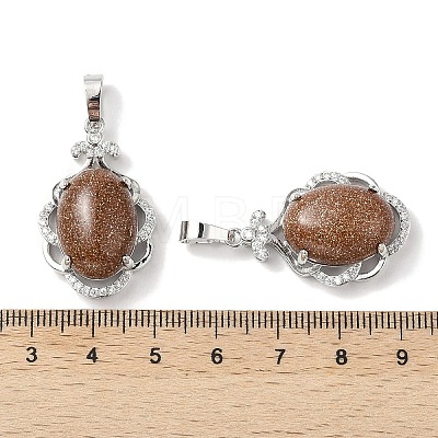 Synthetic Goldstone Oval Pendants G-NH0025-15P-02-1