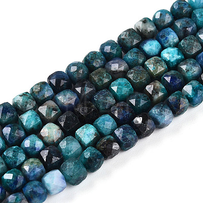 Natural Chrysocolla and Lapis Lazuli Beads Strands G-T141-65-1