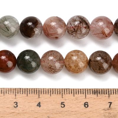 Natural Multi-Color Rutilated Quartz Beads Strands G-G300-A03-10mm-1