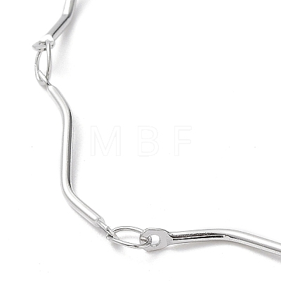 304 Stainless Steel Twist Bar Link Chain Necklace NJEW-K249-11P-1