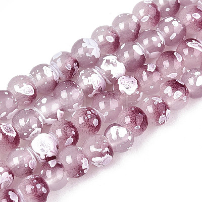 Baking Paint Glass Beads Strands DGLA-N015-4mm-05-1