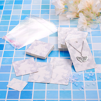 Yilisi 80Pcs 4 Style Cardboard Jewelry Marble Pattern Earring Display Cards CDIS-YS0001-02-1