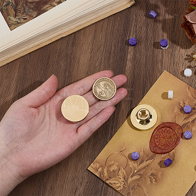 DIY Scrapbook Blank Brass Wax Seal Stamp Heads DIY-WH0899-902B-03-1