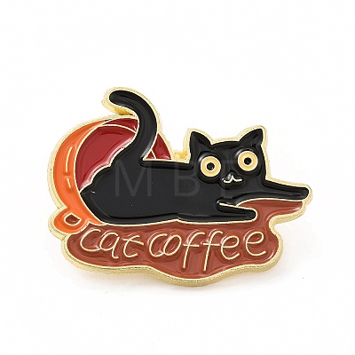 Cat with Word Enamel Pin JEWB-B005-03G-01-1