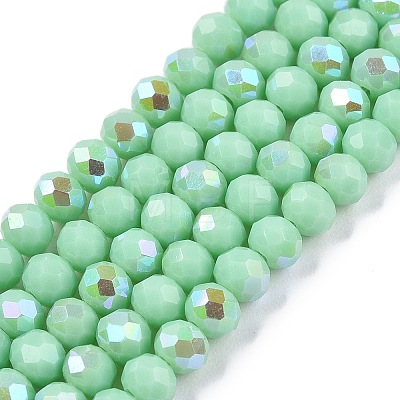 Electroplate Opaque Solid Color Glass Beads Strands EGLA-A044-P4mm-L14-1