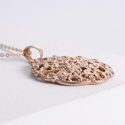 316 Surgical Stainless Steel Hollow Flower Pendant Necklaces for Women PY9178-1