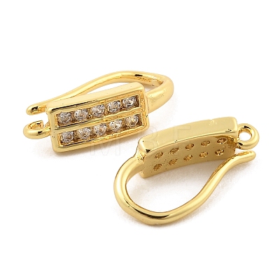 Brass with Cubic Zirconia Earring Hooks KK-Q782-04G-1