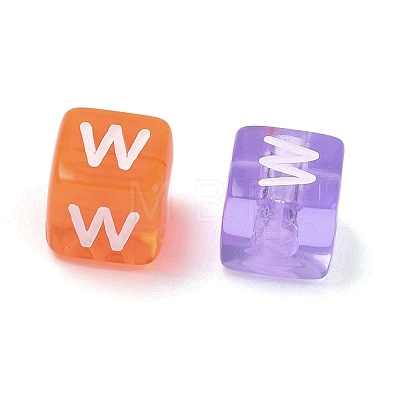 Spray Painted Transparent Acrylic Beads MACR-K365-07W-1