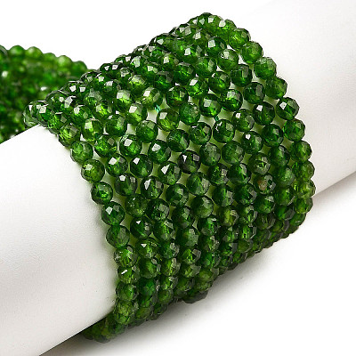Natural Green Diopside Beads Strands G-NH0046-A01-02-1