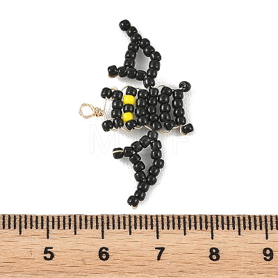 Halloween TOHO Glass Seed Beaded Pendants PALLOY-MZ01386-03-1