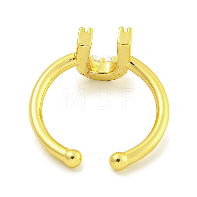 Rack Plating Brass Open Cuff Rings for Women RJEW-F162-01G-U-1