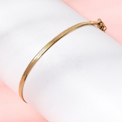 304 Stainless Steel Snake Chain Bracelets for Women BJEW-P389-01G-1