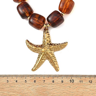 Ocean 304 Stainless Steel Starfish Pendant Necklaces NJEW-JN06478-1