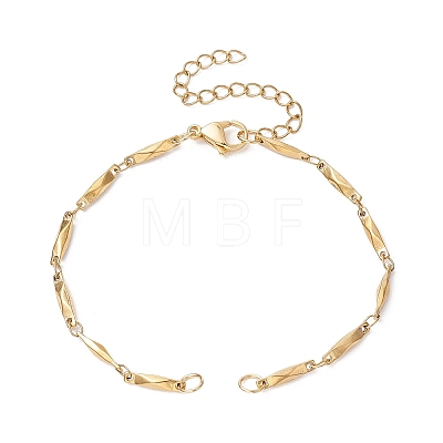 Ion Plating(IP) 304 Stainless Steel Faceted Bar Link Chain Bracelet Makings X-AJEW-JB01184-01-1