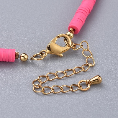 Handmade Polymer Clay Heishi Beaded Necklaces NJEW-JN02508-1