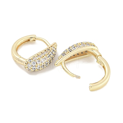 Brass Micro Pave Clear Cubic Zirconia Hoop Earrings for Women EJEW-S228-07G-1